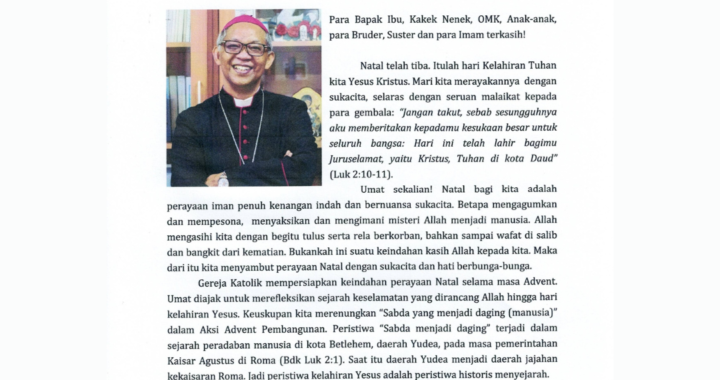 Surat Gembala Natal 2022 Uskup Keuskupan Sufragan Bogor
